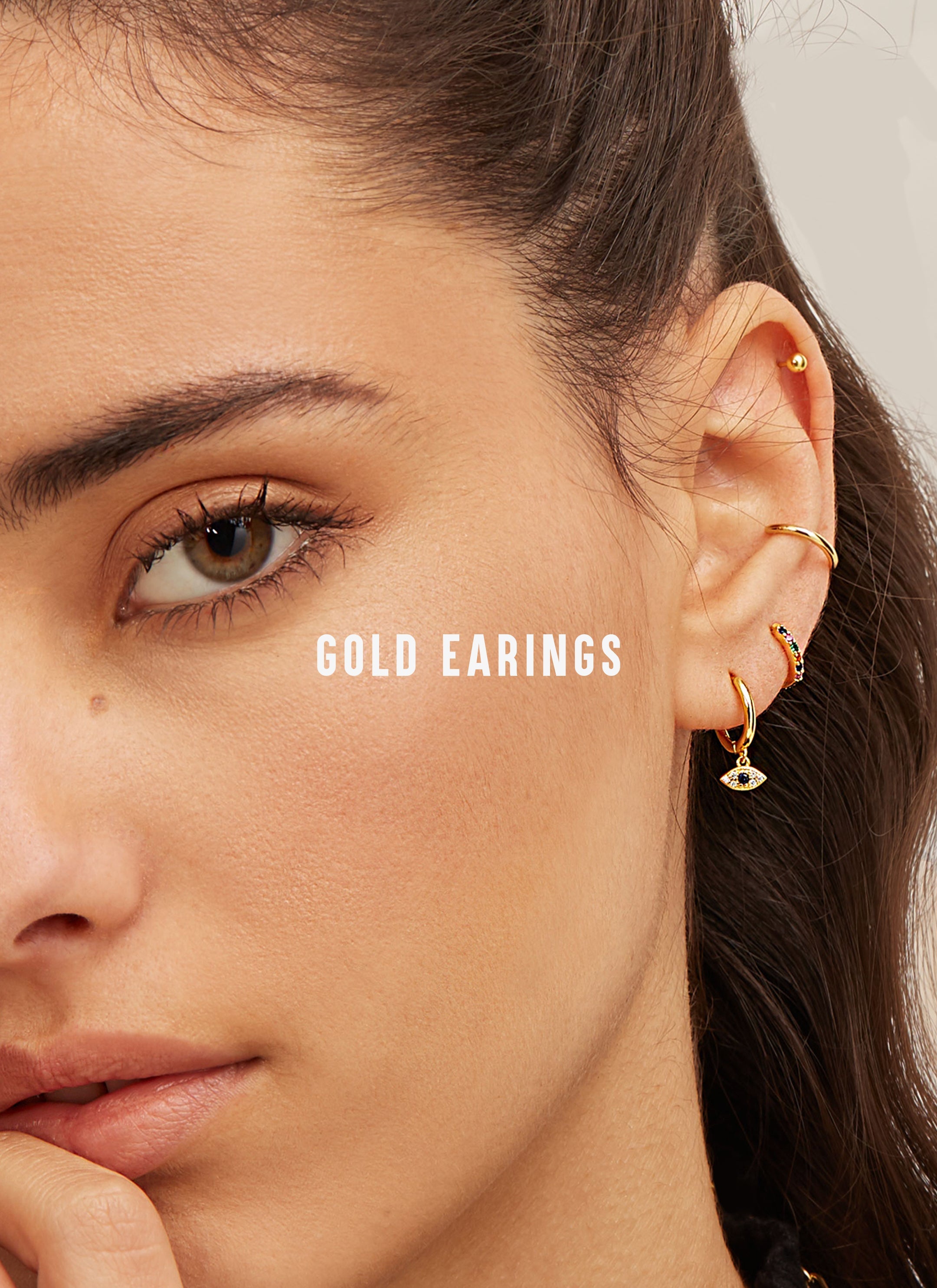 HANLI Pendientes Dorados Largos Mujer Baño Oro De 14Kt