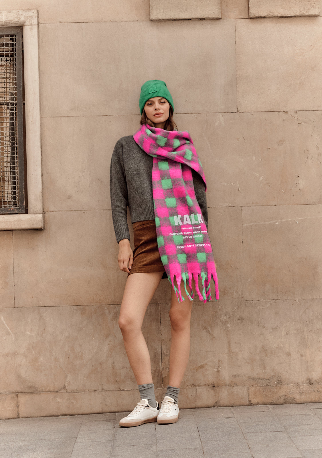 Scarf Vision Green & Fuchsia Kalk