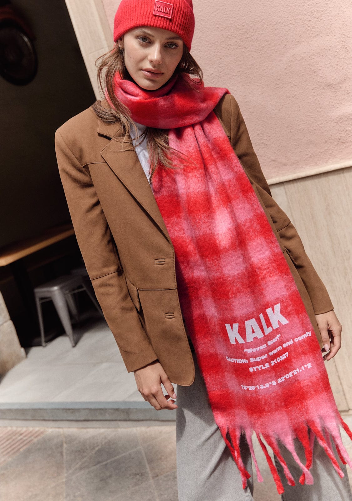 Scarf Vision Red & Pink Kalk