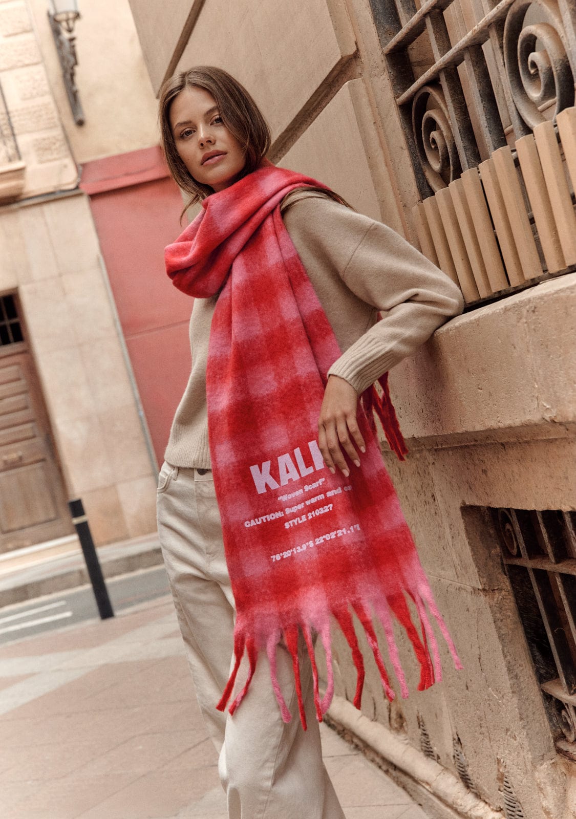 Scarf Vision Red & Pink Kalk
