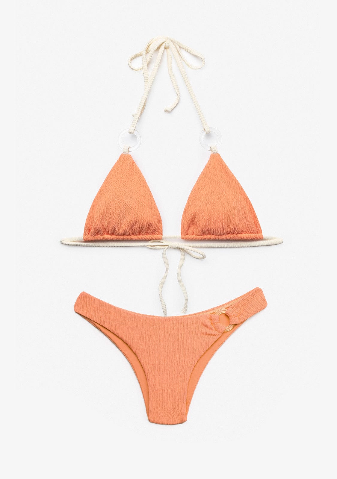 Bikini Top Lira + Braguita Salma Melocotón y Beige