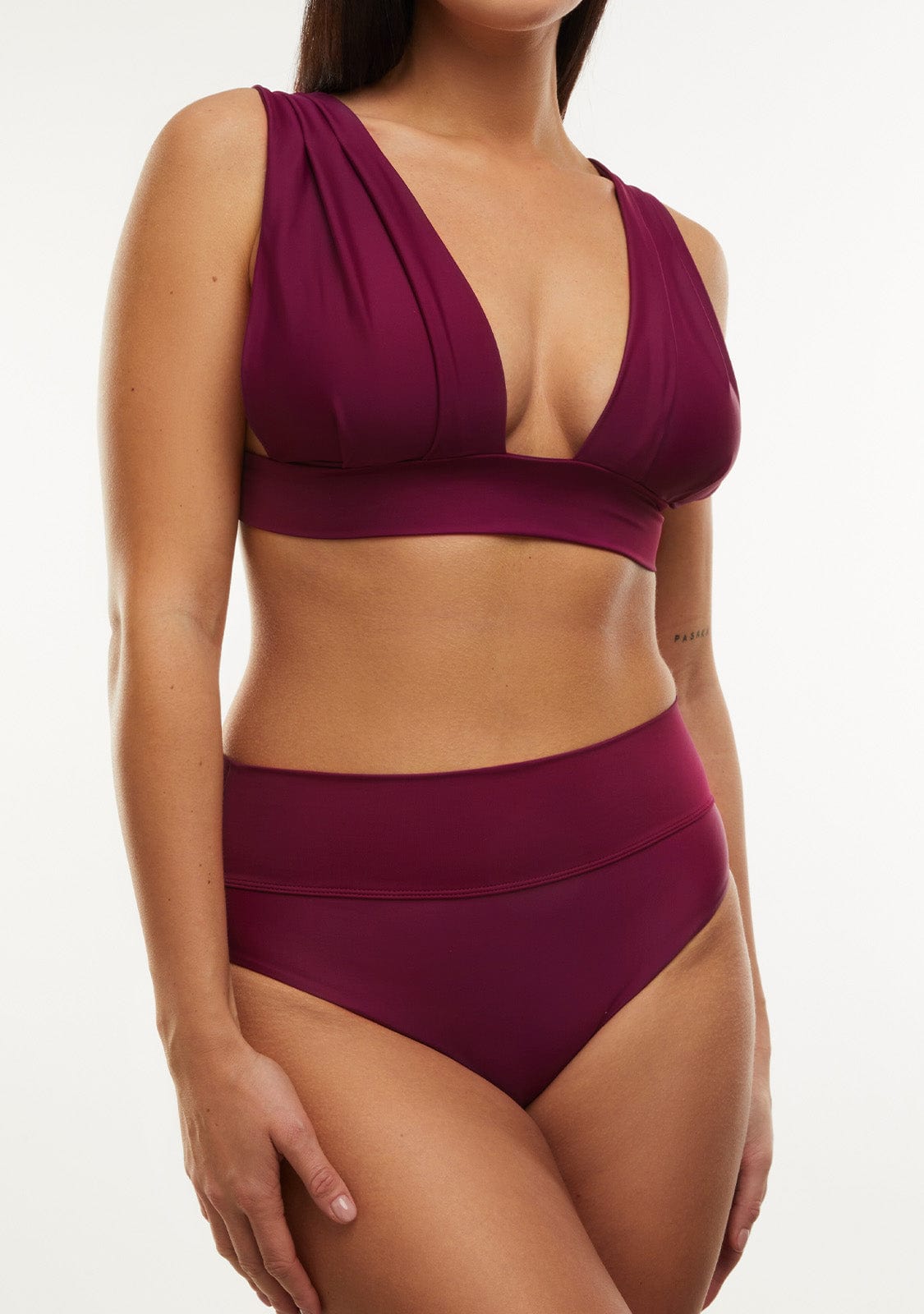 Bikini Hanan Top + Manami Classic Bottom Wine