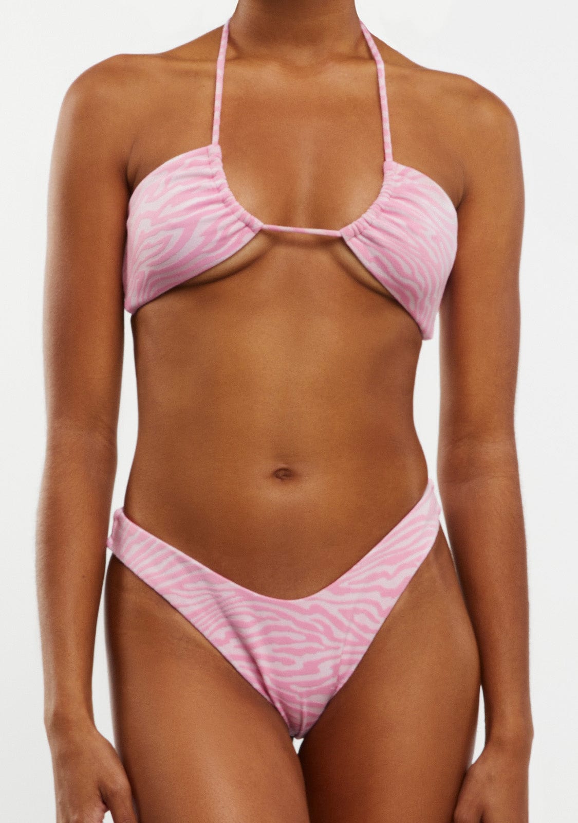 Bikini Isama Top + Seina Bottom Zebra Pinky