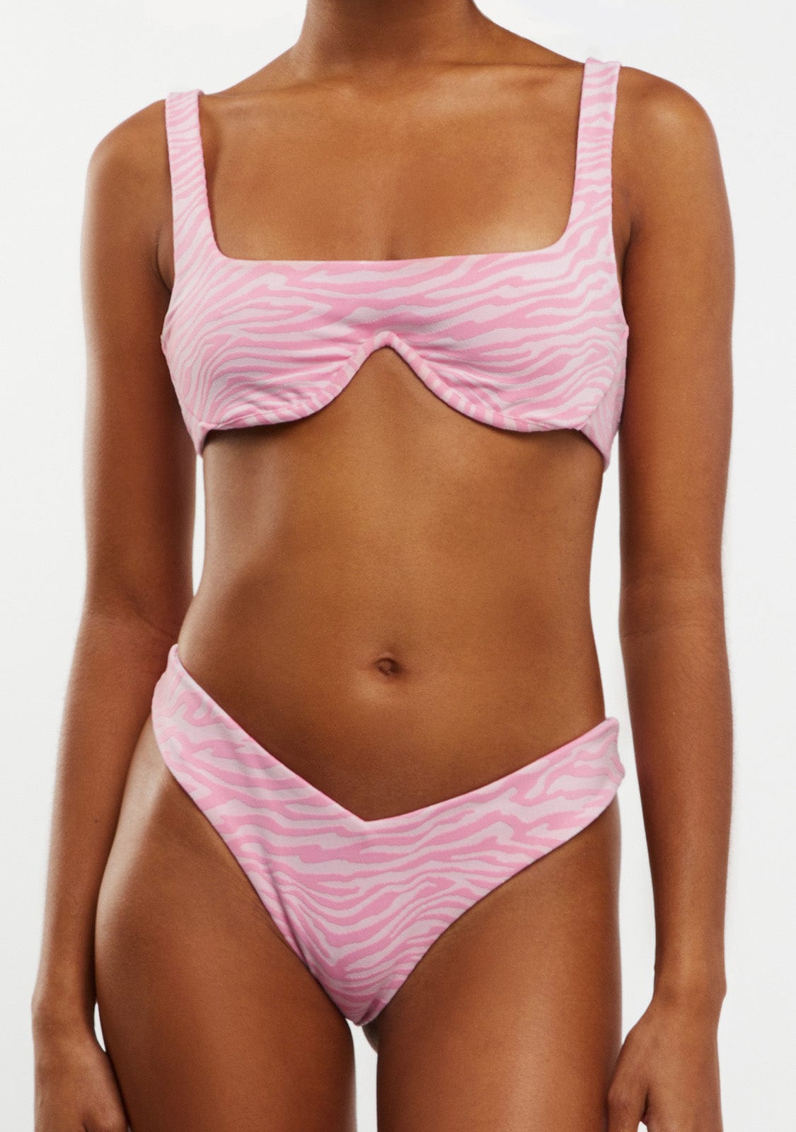 Bikini Ume Top + Gina Bottom Zebra Pinky