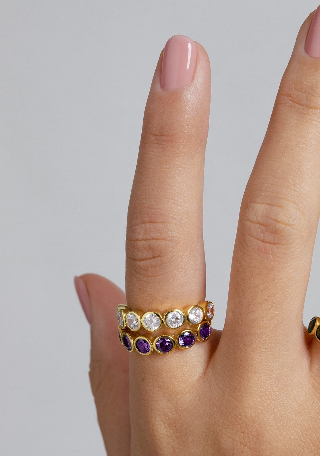 Jade Amethyst Ring Gold