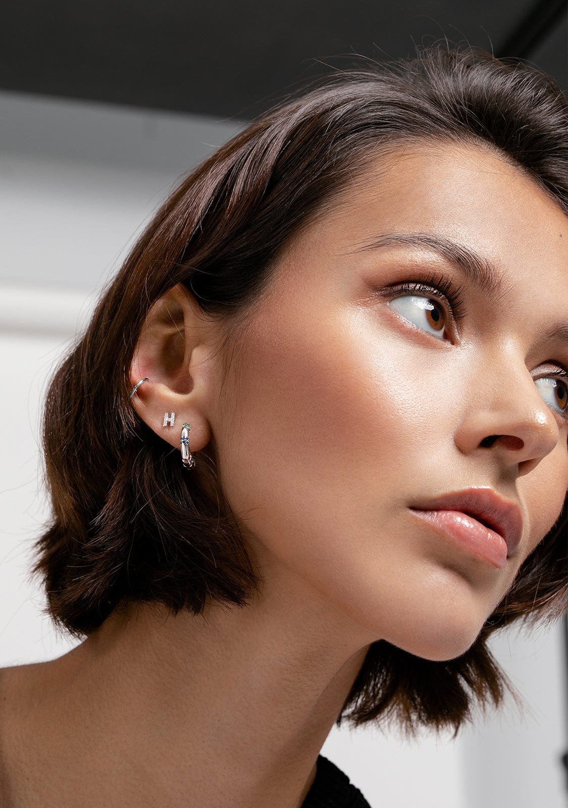 Piercing Initial Silver