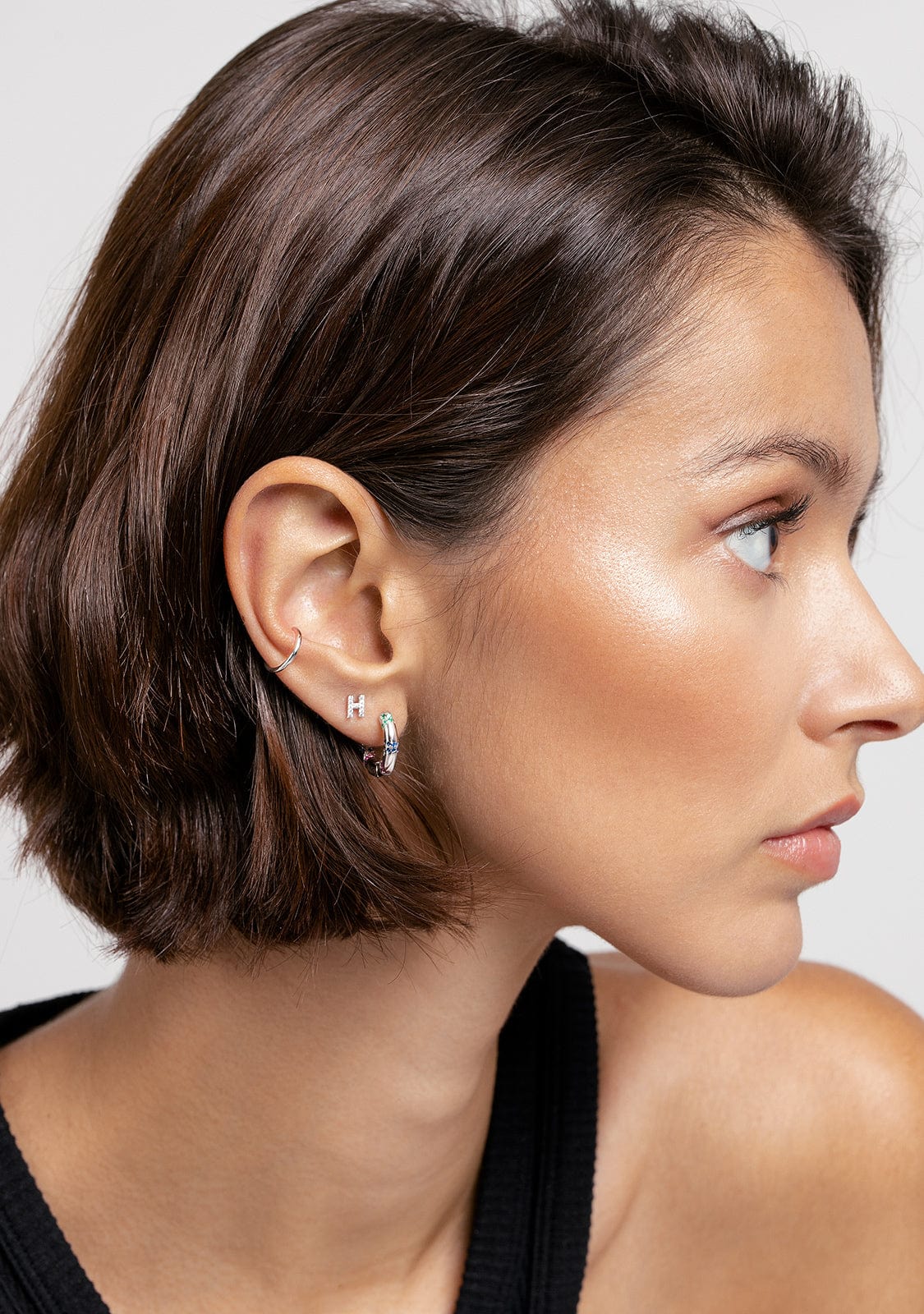 Piercing Initial Silver