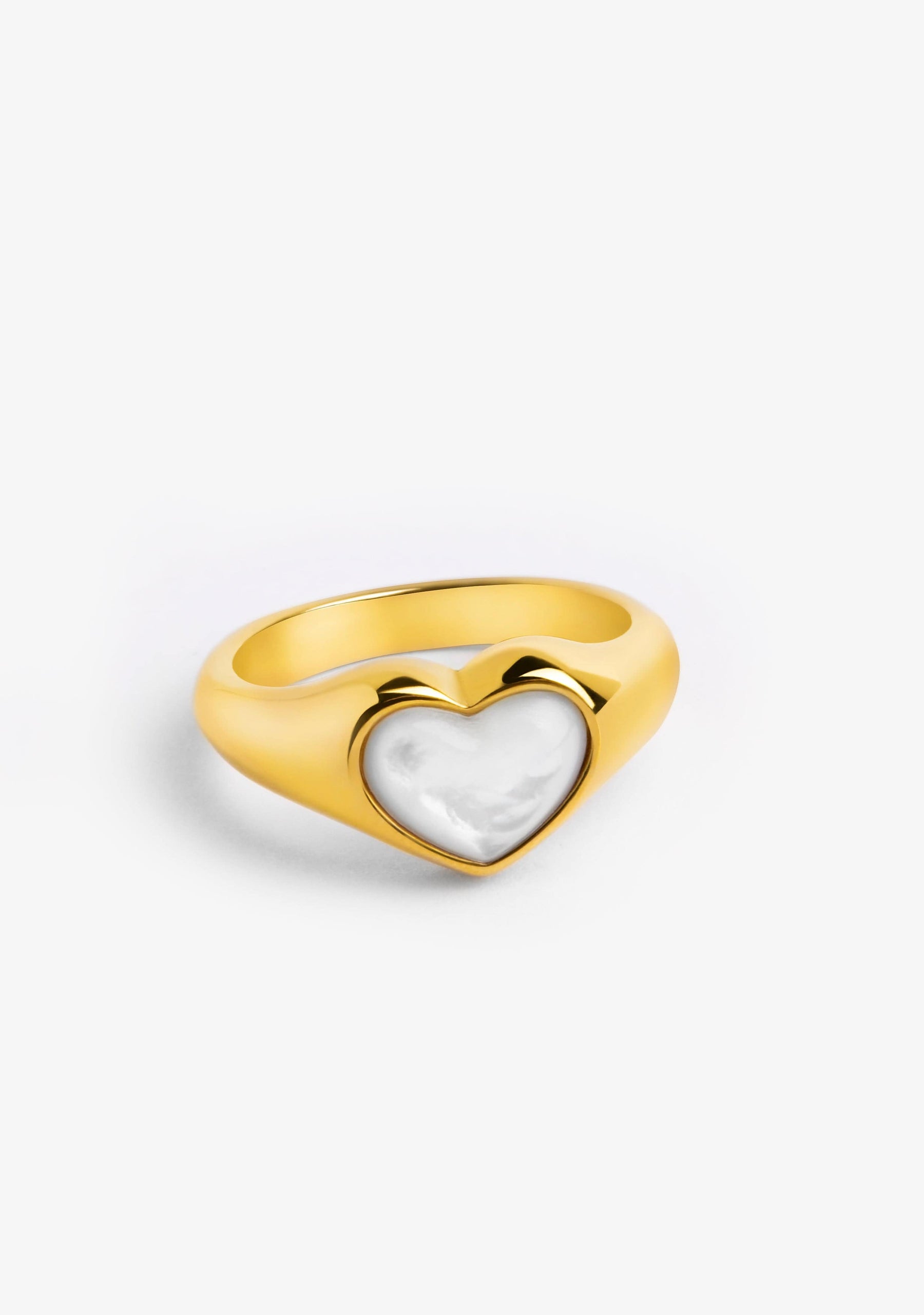 Anillo Baño Oro 18K Blanco Cuore