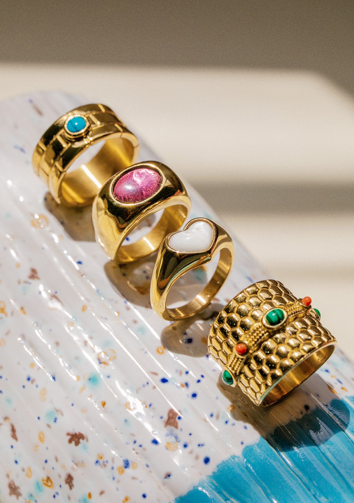 Bricks Ring Gold