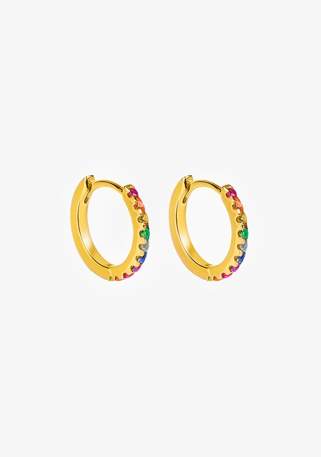 Rainbow hoop earrings on sale gold