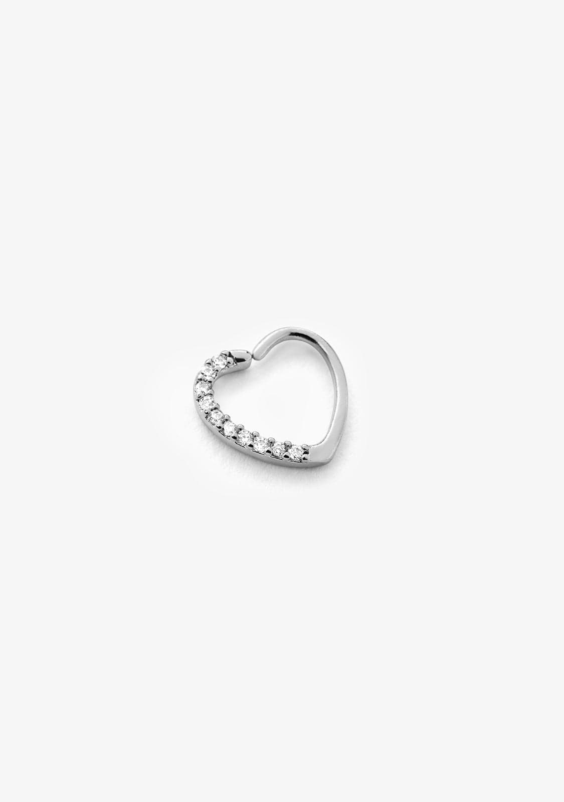 Piercing Oreja Aro Heart Plata