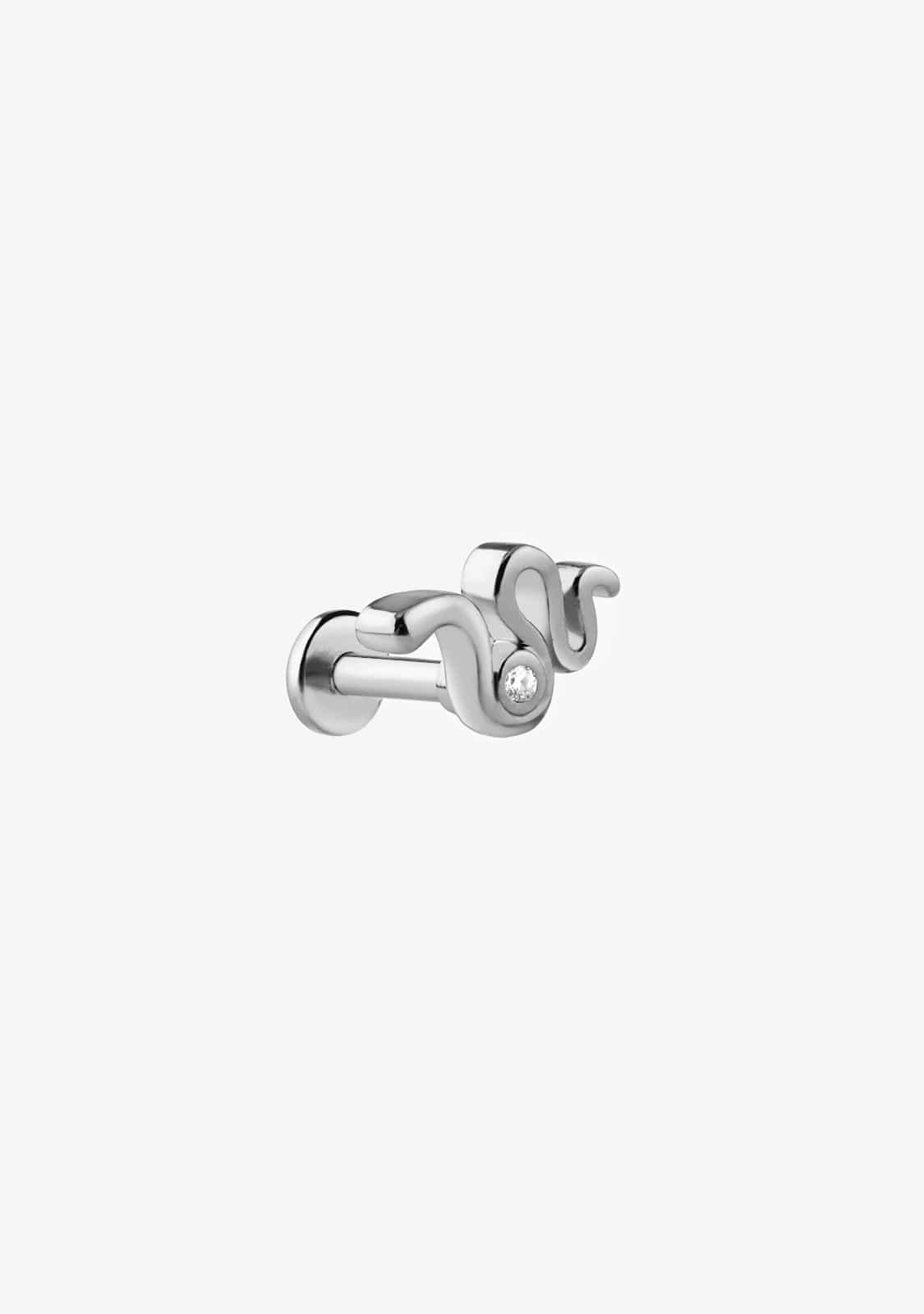 Piercing Cierre Plano Plata de Ley 925 Snake