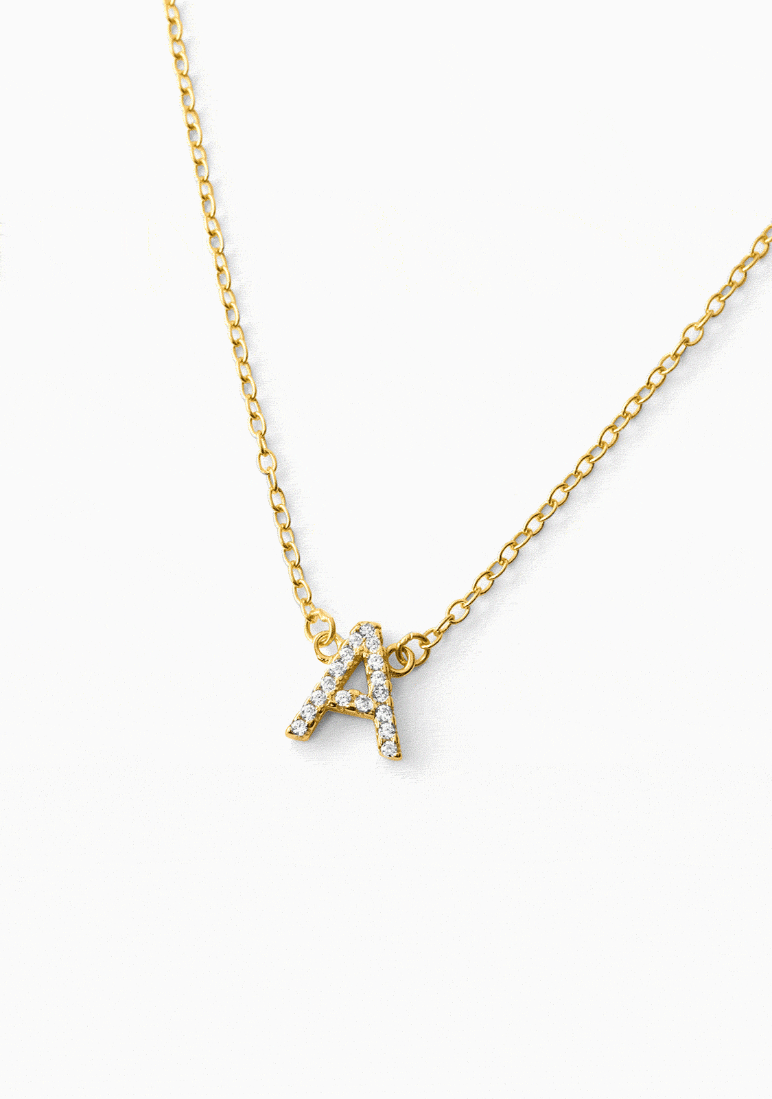 Halskette Initial Fixed Zirkonias Gold