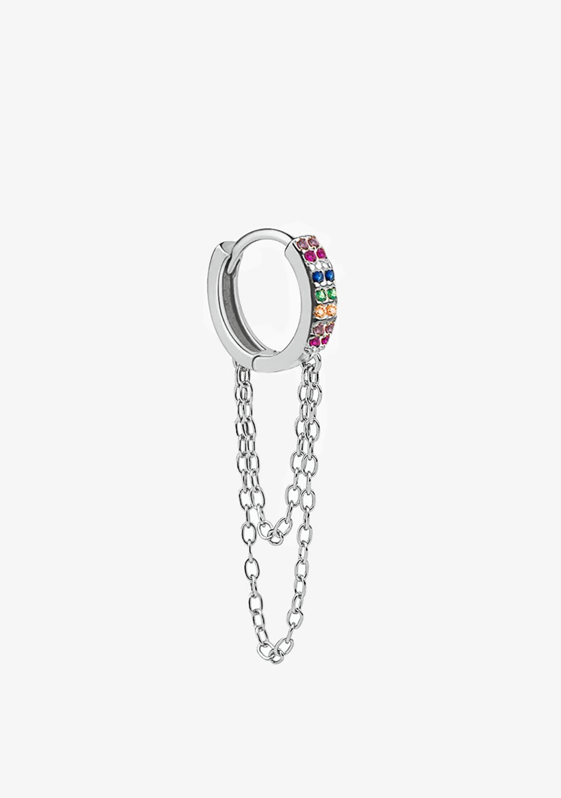 Piercing Aro Plata de Ley 925 Con Circonitas Multicolor Muse