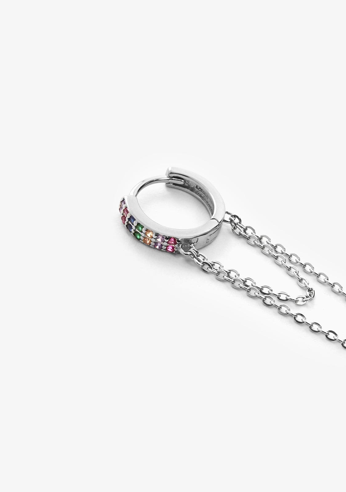 Piercing Aro Plata de Ley 925 Con Circonitas Multicolor Muse