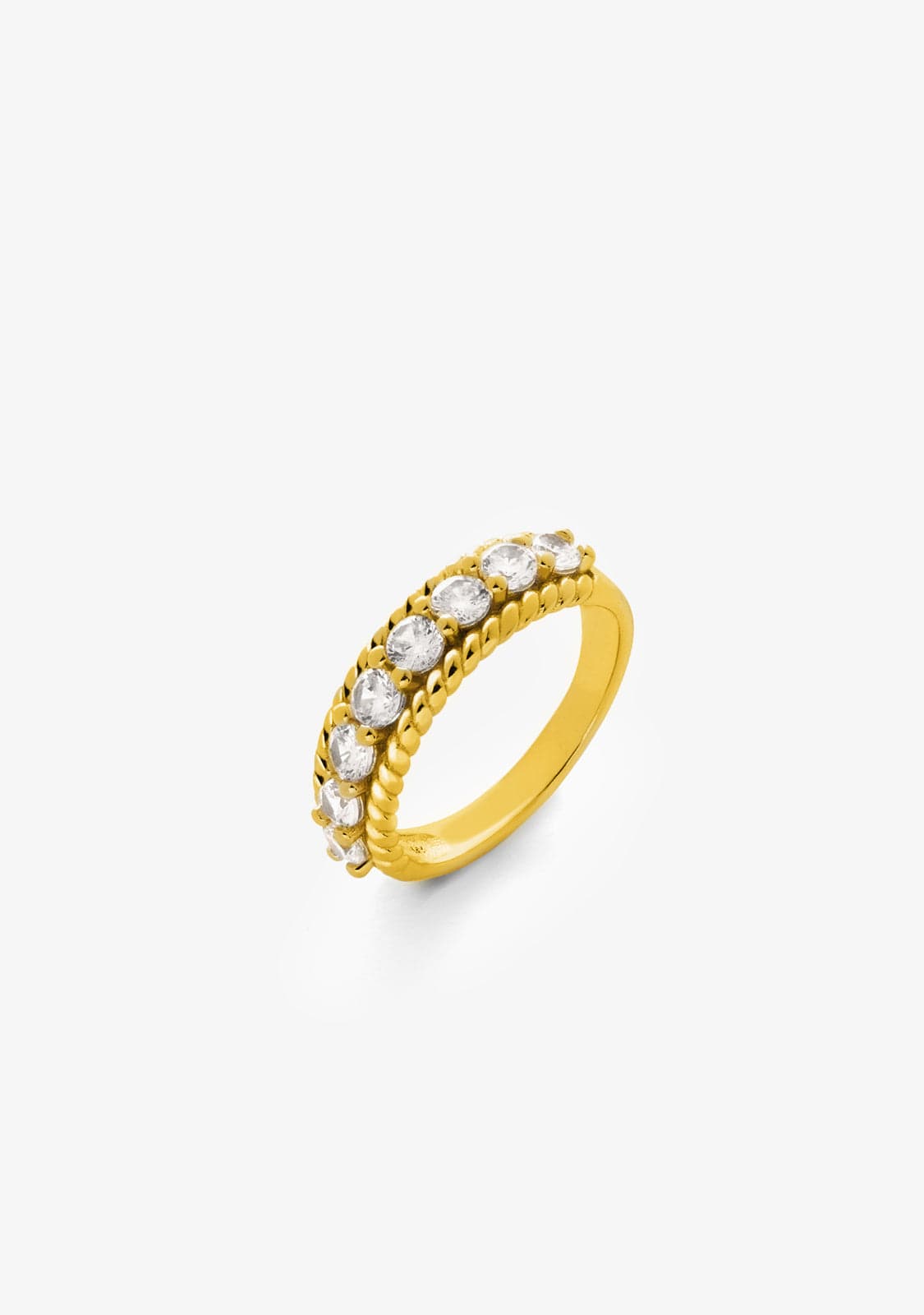 Anillo Baño Oro 18K con Circonitas Glory