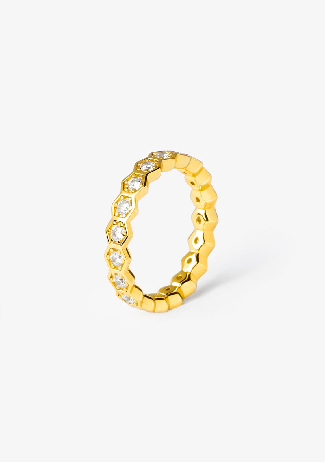 Anillo Baño Oro 18K con Circonitas Monique