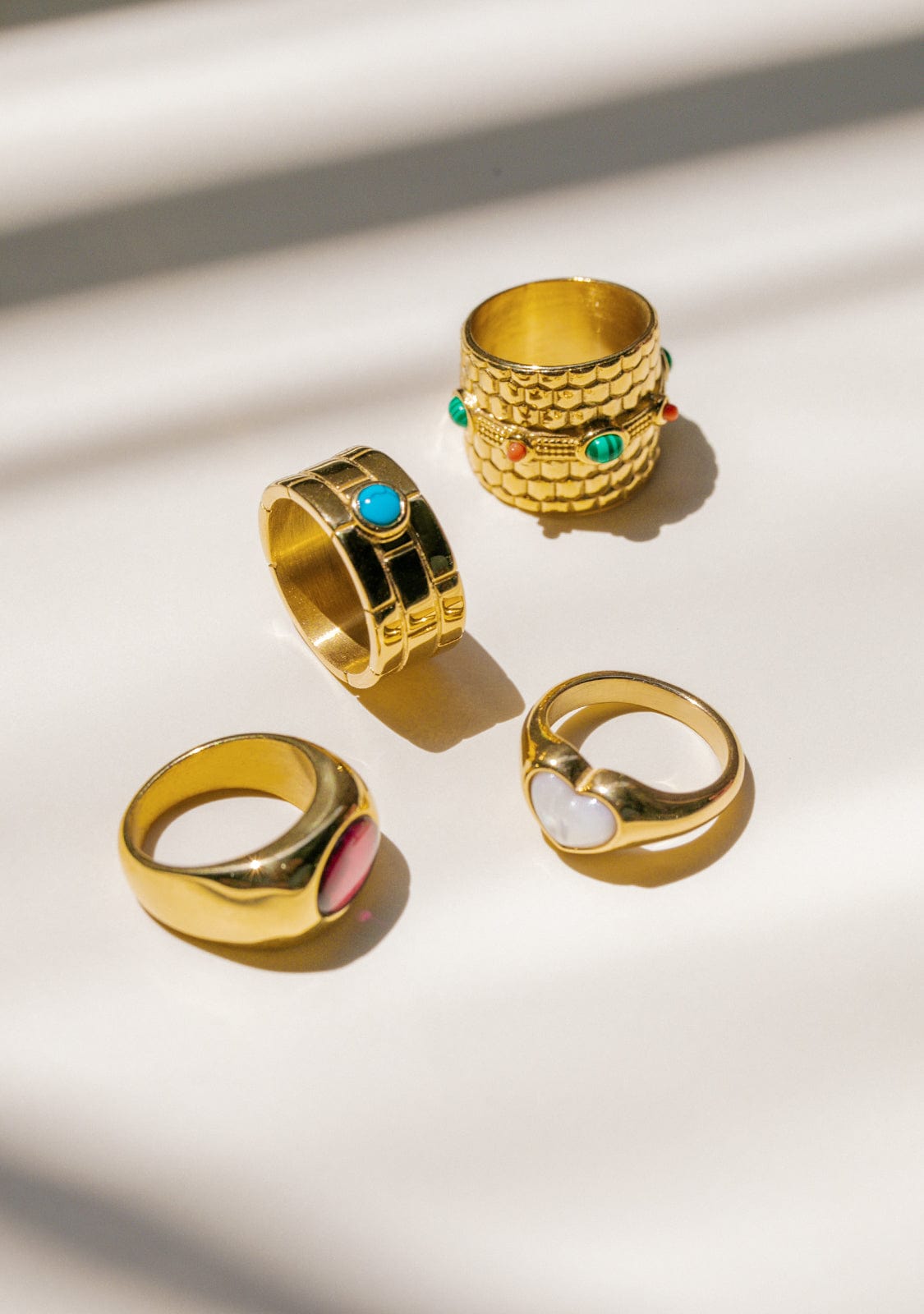 Anillo Baño Oro 18K Blanco Cuore