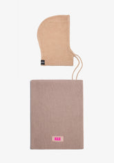 Nordic Bomb Knitted Balaclava Beige + Scarf Globe Beige Kalk