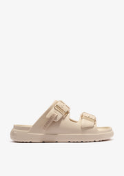SANDALIAS DOBLE HEBILLA CREMA VIBE FOAM