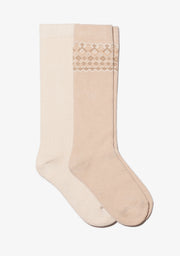 Pack de 2 calcetines Fair Isle Camel