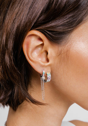 Piercing Aro Plata de Ley 925 Con Circonitas Multicolor Muse
