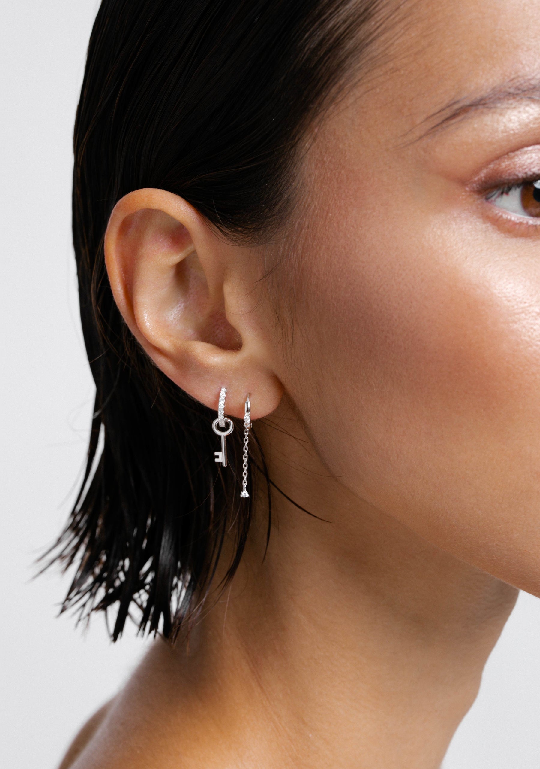 Cascata Hoop Earrings Silver