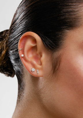 Ear Piercing Pearl Silver