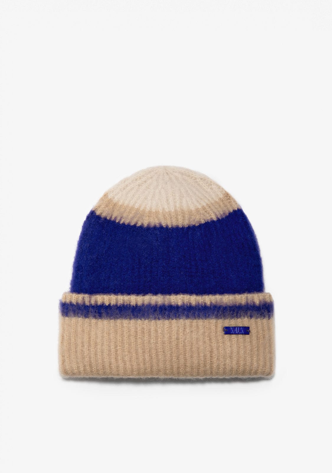 Beanie Vision Blue + Scarf Globe Beige Kalk
