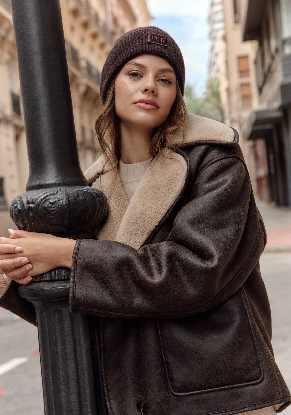 Beanie First Braun Kalk