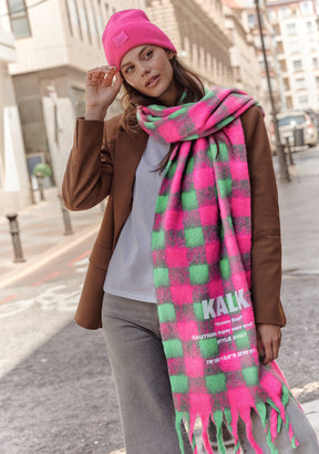 Scarf Vision Green & Fuchsia Kalk
