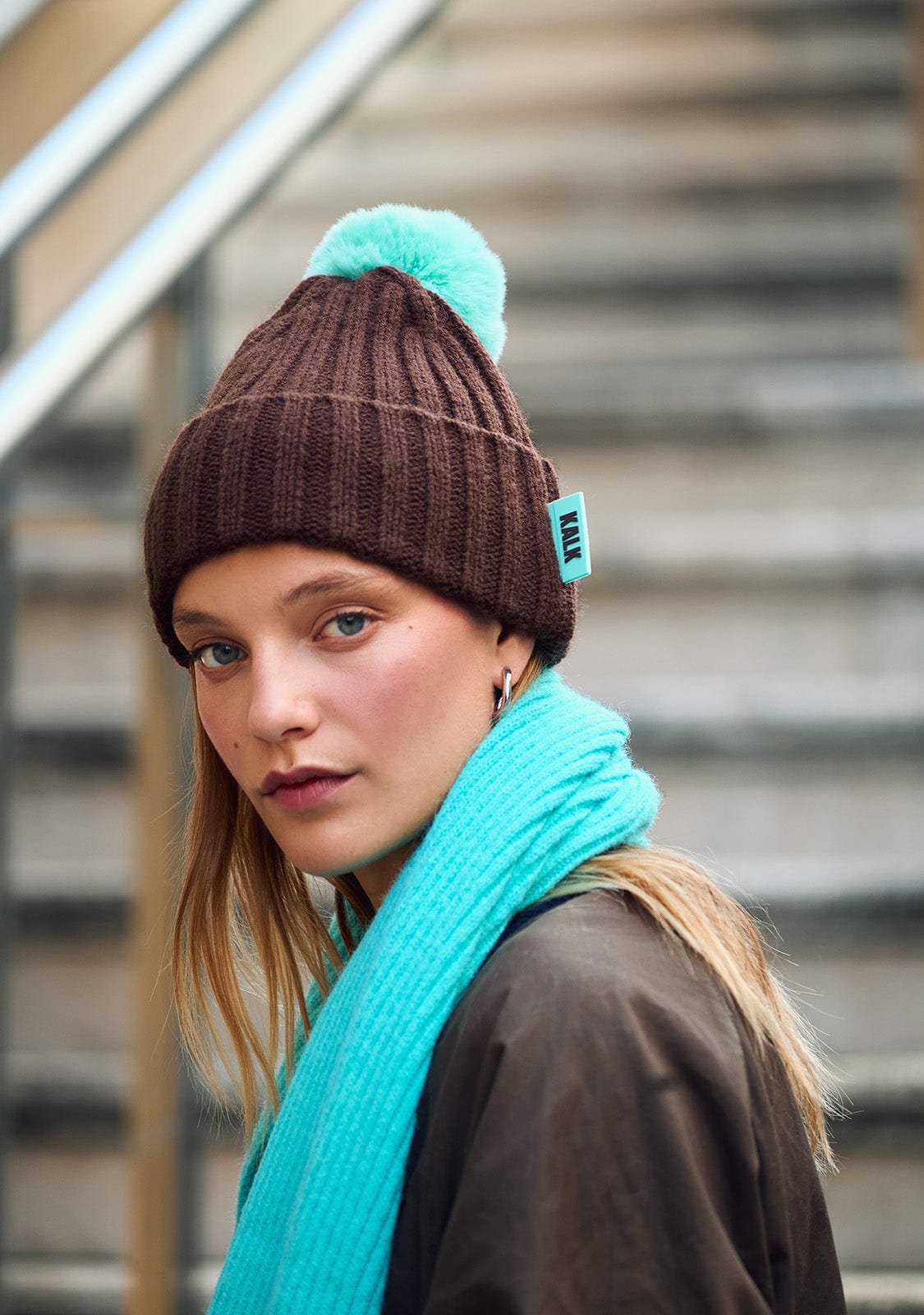 Beanie Globe Brown Kalk