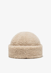 Bonnet en peau de mouton beige Kalk