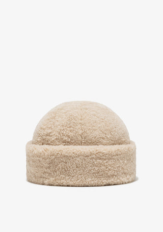 Gorro de Pelo de Borrego Bege