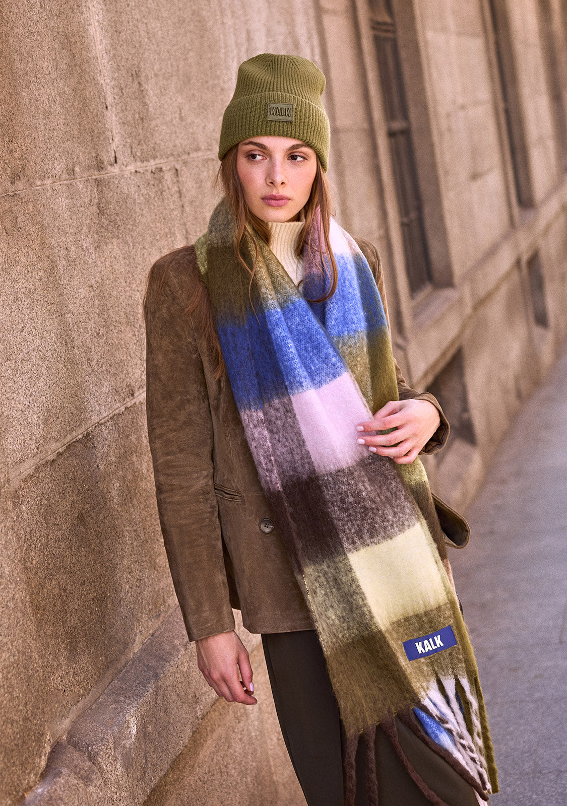 Pack Beanie & Scarf Vibrant Olive Green