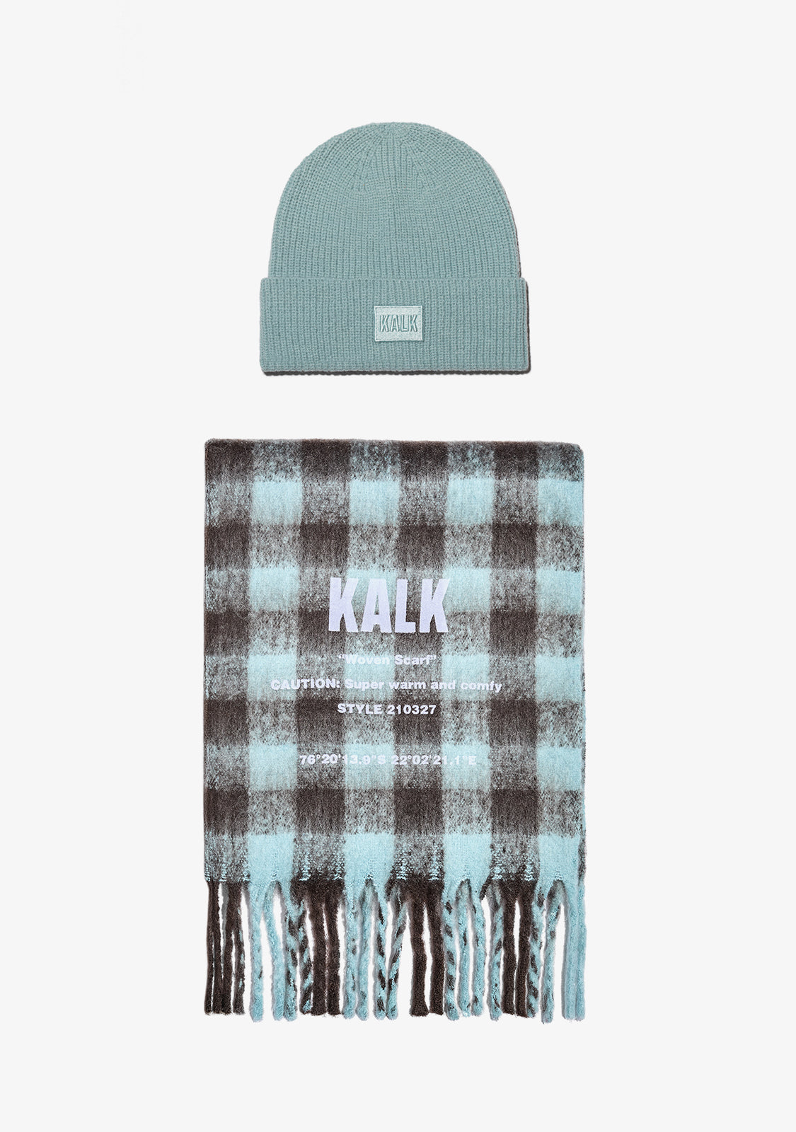 Pack Gorro Azul & Bufanda Azul y Marrón Vision