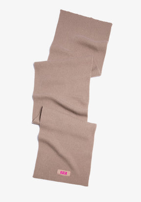 Beanie Flash Fuchsia + Scarf Globe Beige Kalk