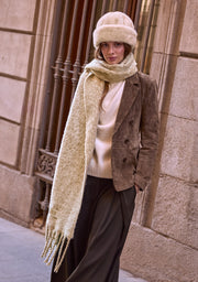 Conjunto de gorro e cachecol Deer bege