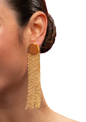 Maroon Earrings Gold