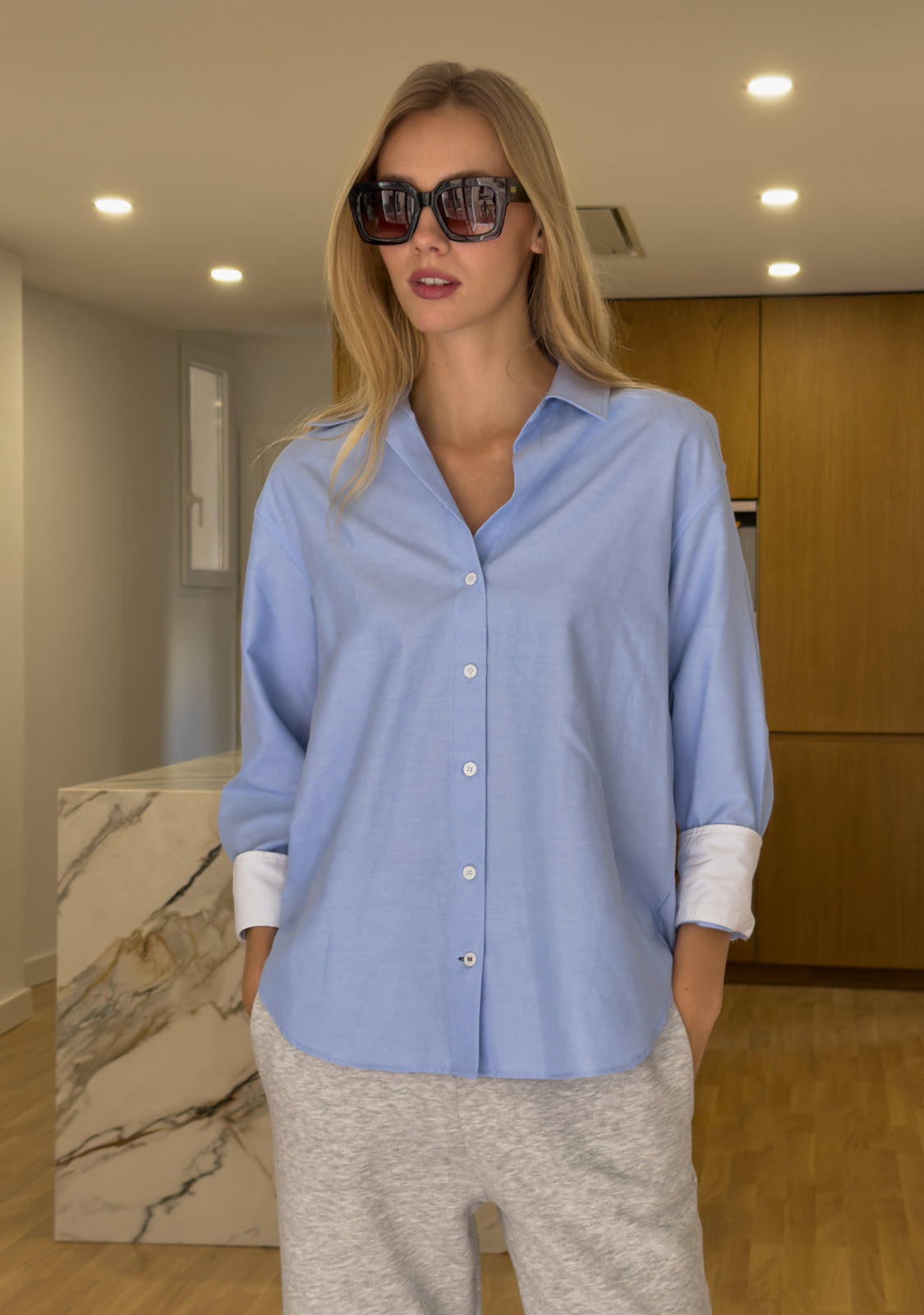 Occhiali da Sole Quadrati Marrone Audrey