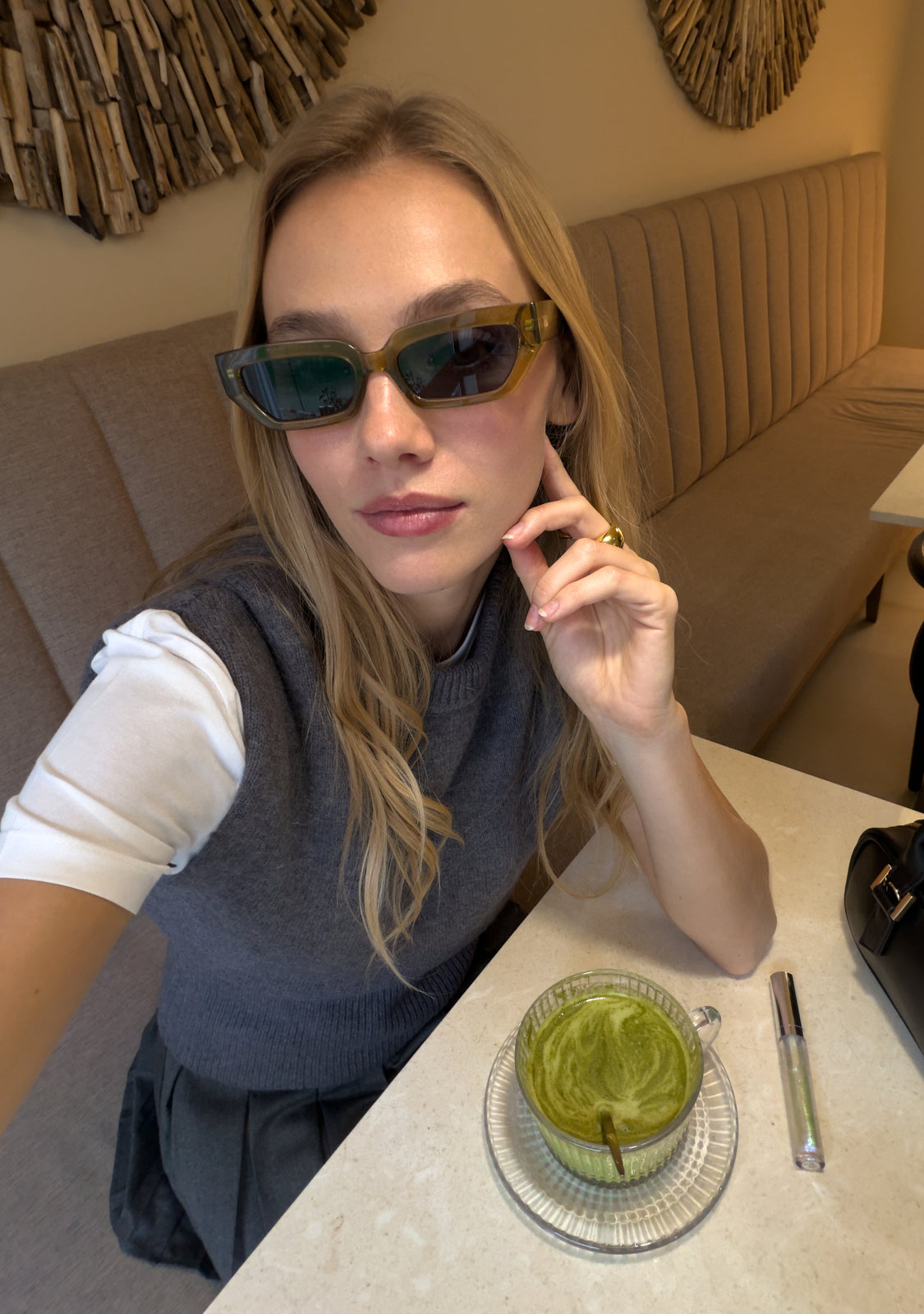 Cat Eye Sunglasses Vega Trans Green | KALK