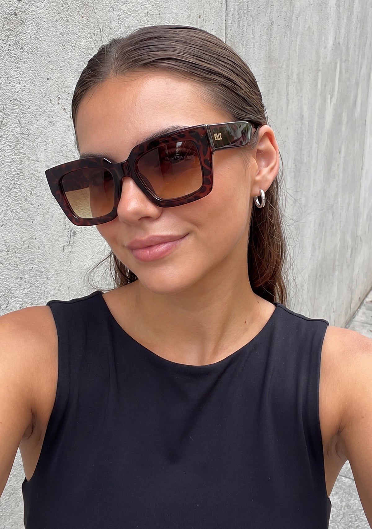 Quadratische Sonnenbrille Braune Audrey