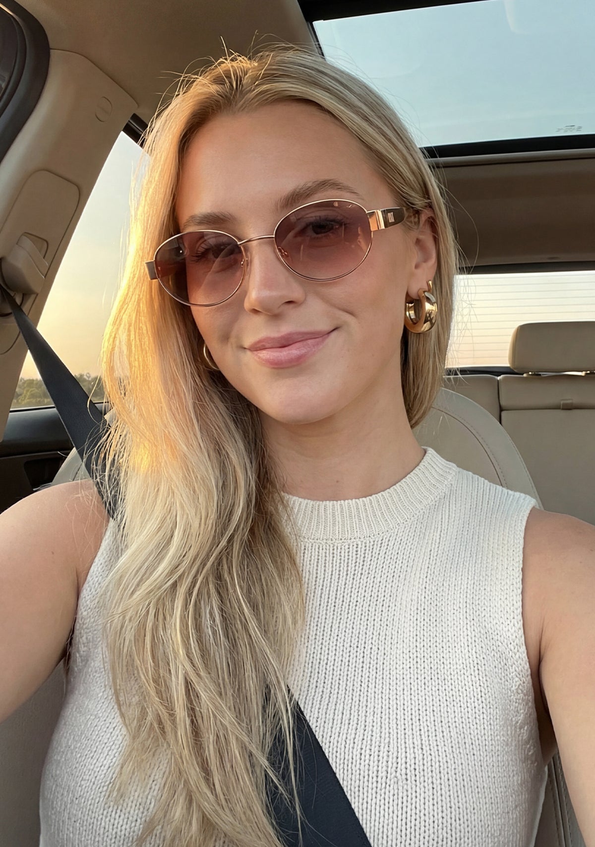 Ovale Sonnenbrille Goldene Rosa Gläsern Gaia