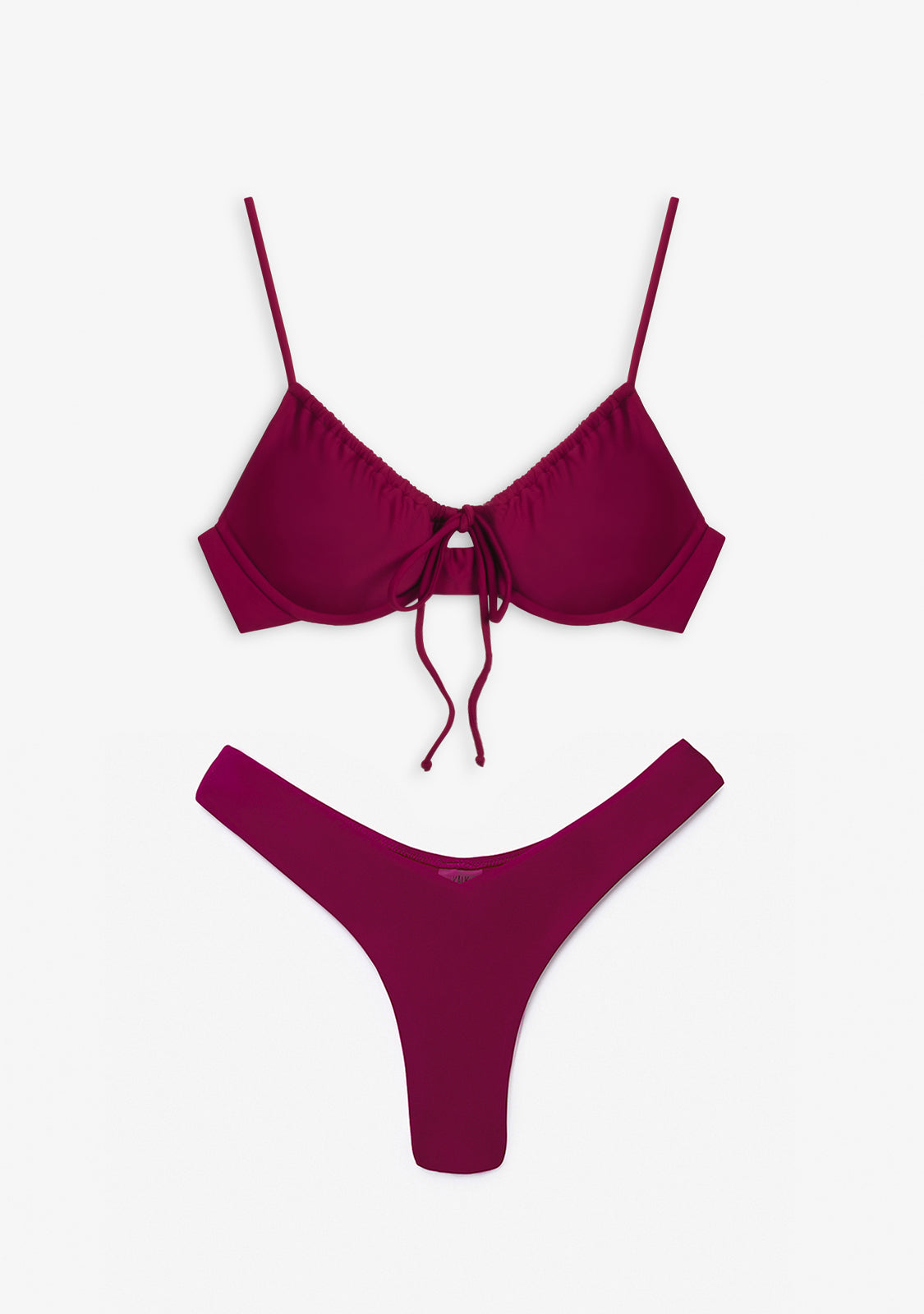 Conjunto de Biquíni Vinho Top Rinna + Cueca Gina