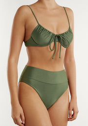 Bikini Verde Oliva Top Rinna + Slip Manami Classic