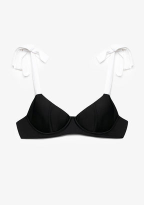 Top Bikini Zenda Negro y Blanco