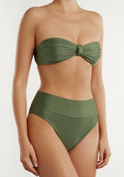 Conjunto de Biquíni Verde Oliva Top Pamela + Cueca Manami Classic