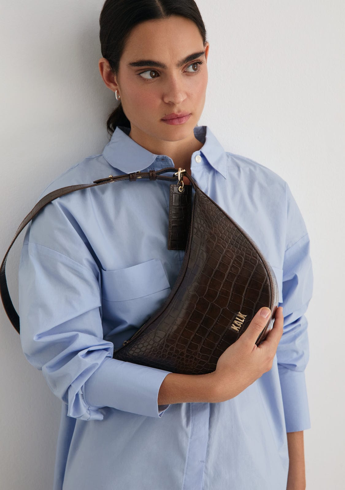 Crescent Bag Braun Kalk