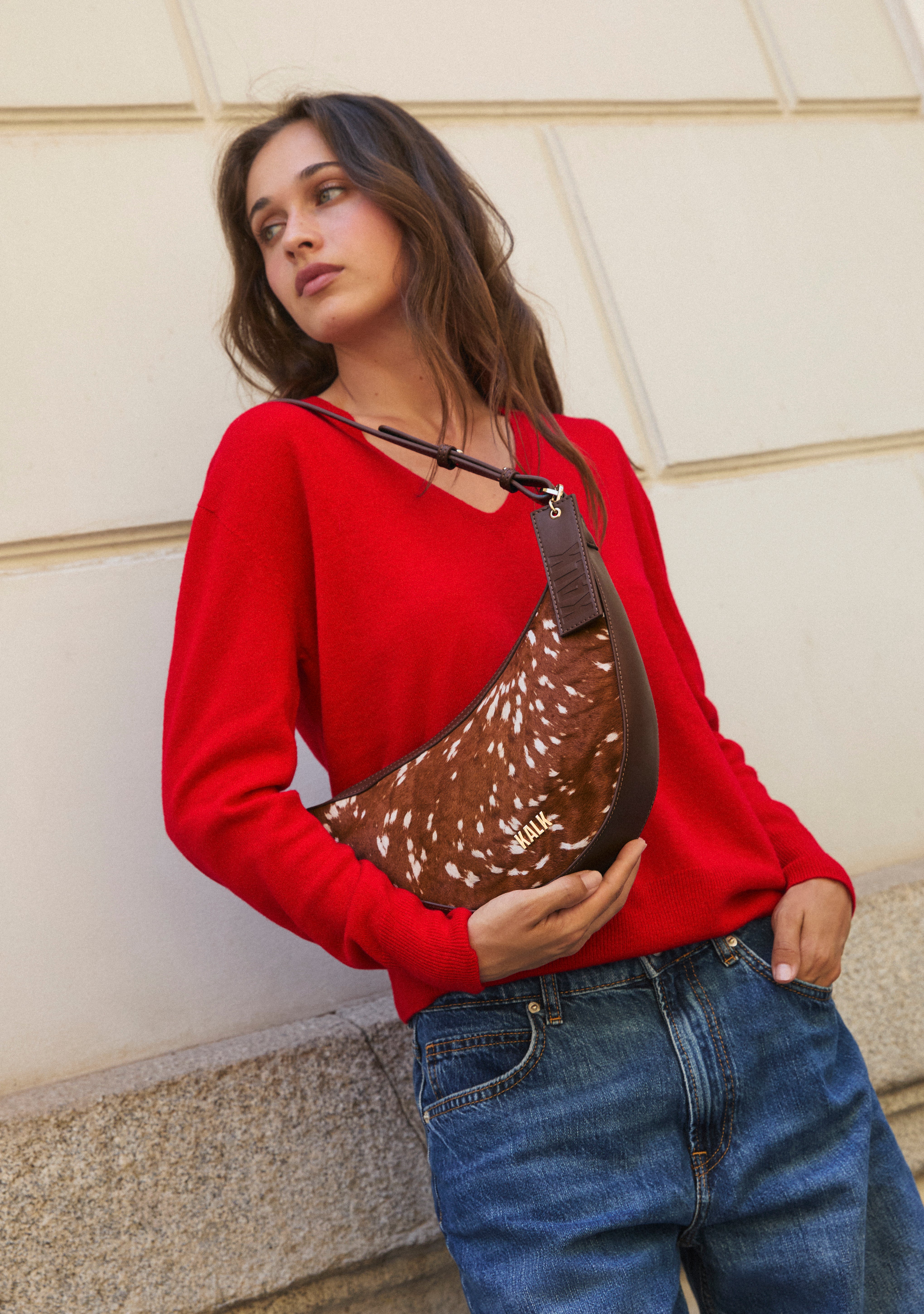 CRESCENT BAG DEER KALK