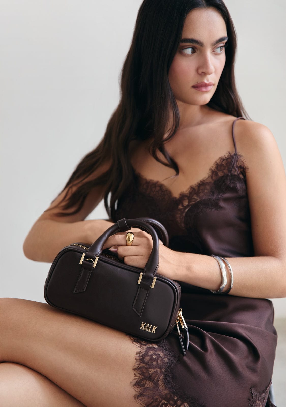 Mini Bowling Bag Braun Kalk
